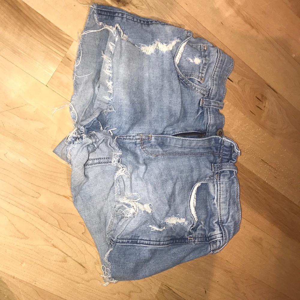Blue denim shorts